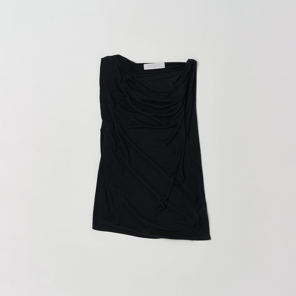 NOTHINGEVERYTHING DRAPE TWIST SLEEVELESS TOP IN BLACK