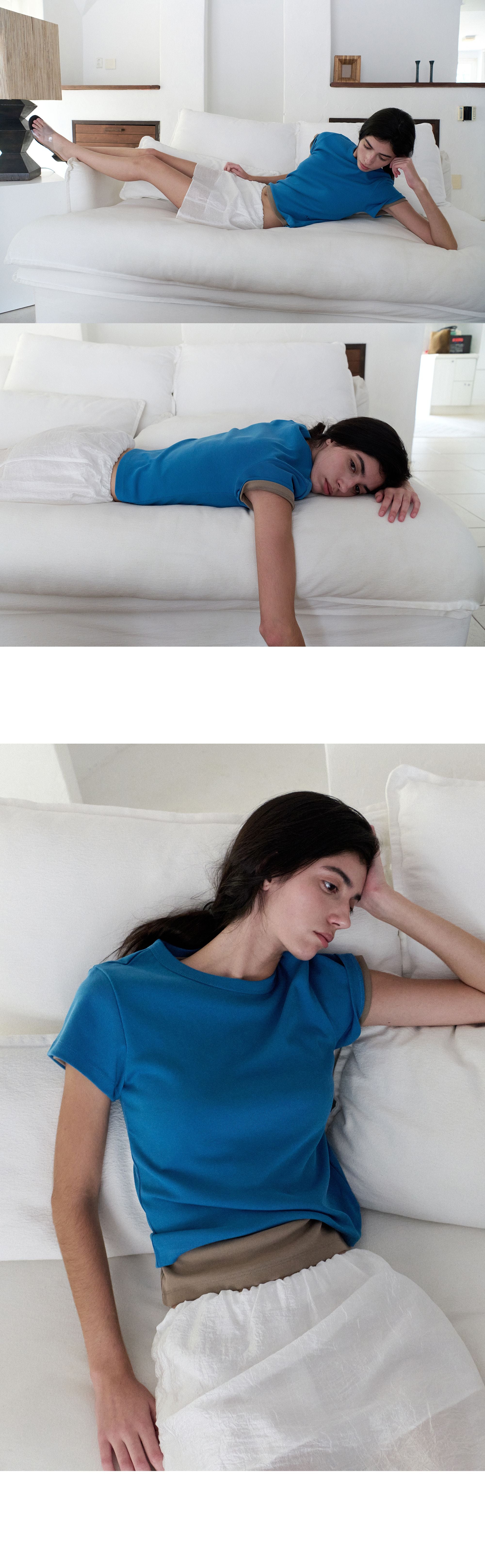 ANDNEEDS Bessette half tee (blue)
