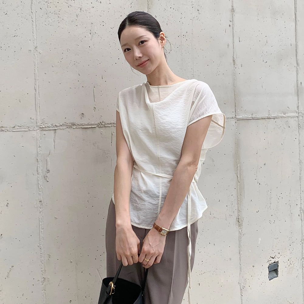 Siyazu SITP5280 Fluid Cowl Blouse_Cream