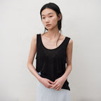 MANGOMANYPLEASE UNDER LINEN SLEEVELESS_BLACK