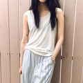MANGOMANYPLEASE UNDER LINEN SLEEVELESS_IVORY