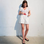 kuho plus Eyelet Ribbon Blouse White (KE6660M021)
