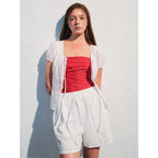kuho plus Eyelet Ribbon Blouse White (KE6660M021)