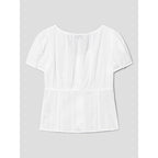kuho plus Eyelet Ribbon Blouse White (KE6660M021)
