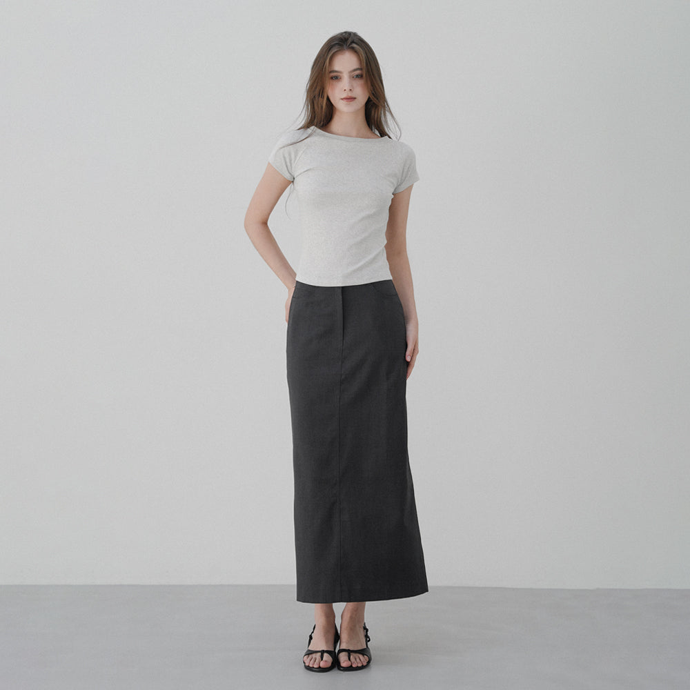 PREP FOR THE Anywhere boatneck tee (white melange)