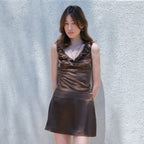SOMEWHEREBUTTER [2nd] Elia Satin Blouse - Brown