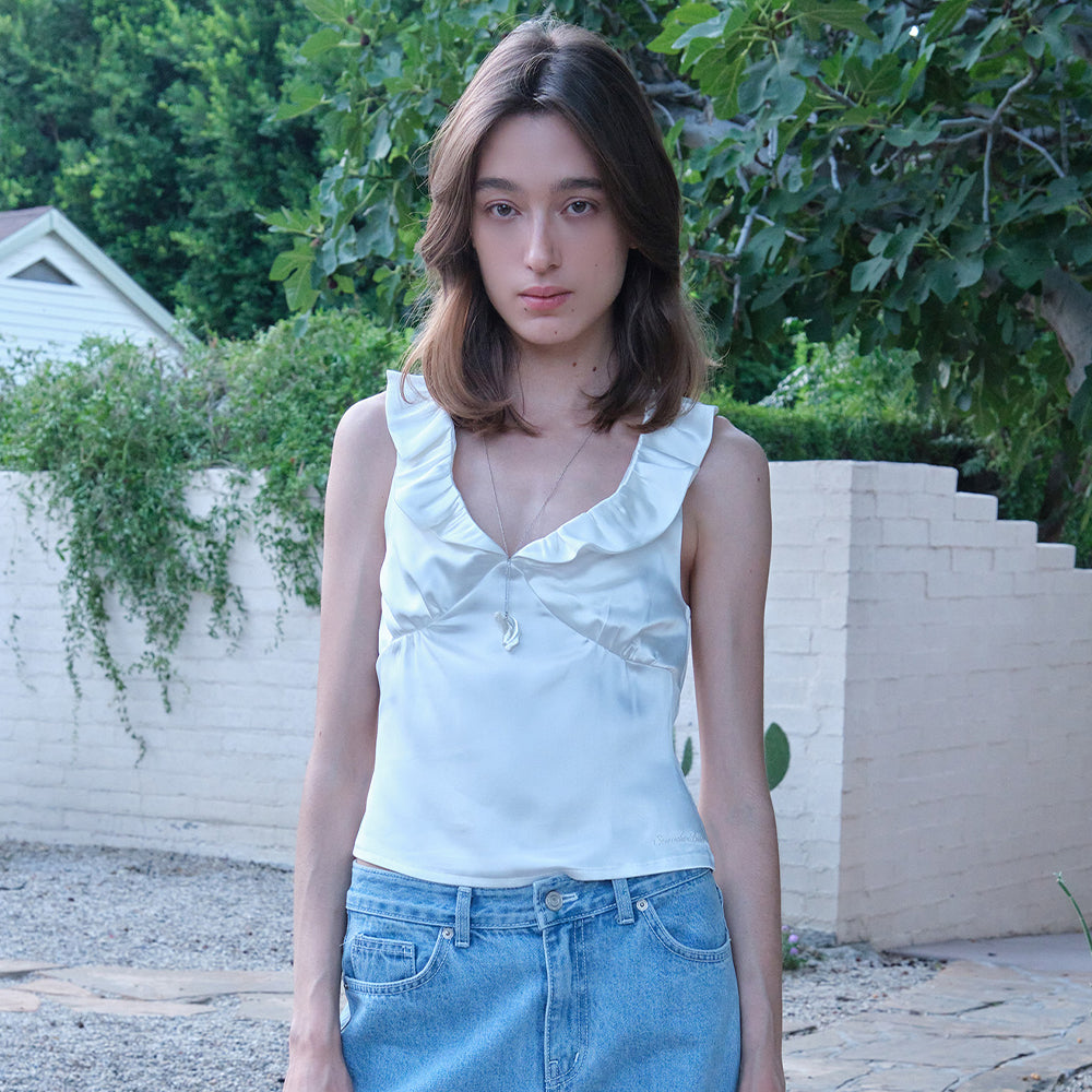 SOMEWHEREBUTTER [2nd] Elia Satin Blouse - Ivory