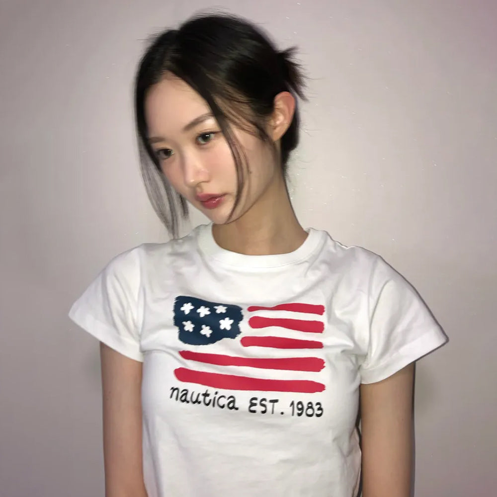 NAUTICA W Big Flag T-shirt (3 colors) NTS6066