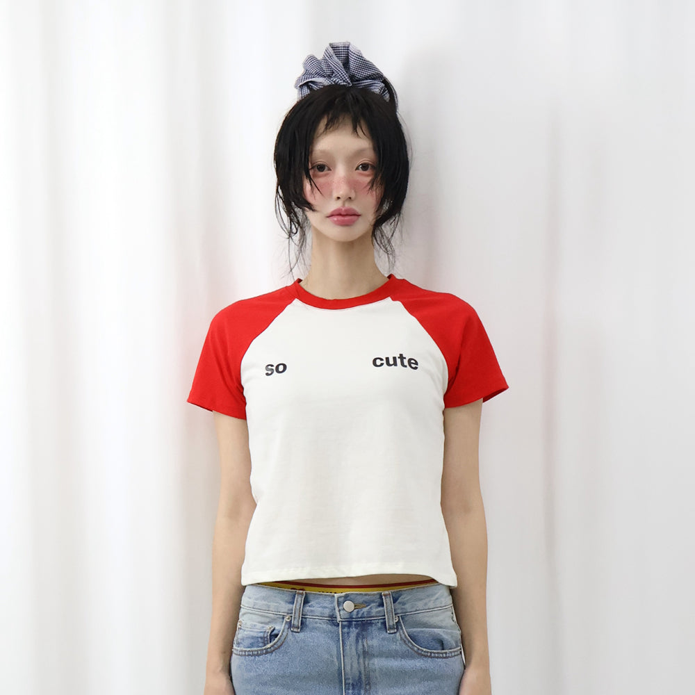 KIKOZY So Cute Raglan T-shirt_Red