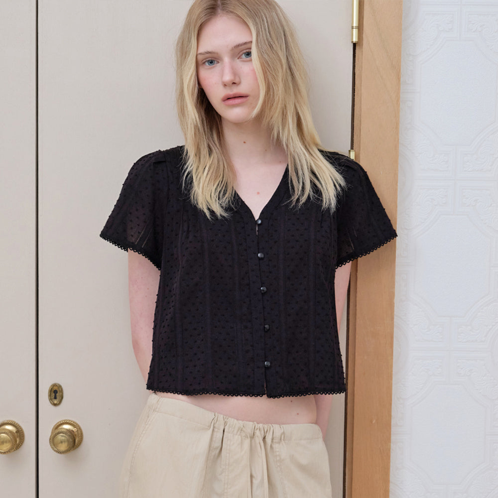 FRIVER07 Frill eyelet blouse [FRSP02BL04]_Black