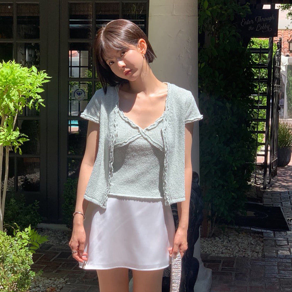 SOMEWHEREBUTTER [2nd] Poet Cardigan Set - Mint