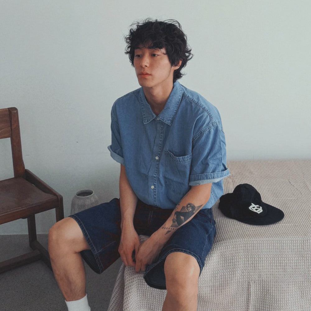 PLAC [Lim Tae-hyun Pick] Tencel short-sleeved sleeve shirt_2colors