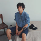 PLAC [Lim Tae-hyun Pick] Tencel short-sleeved sleeve shirt_2colors
