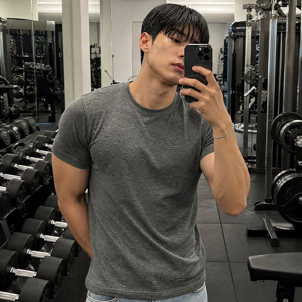 NUARTSTUDIO [Song Seung-il PICK]_Frame muscle fit short sleeve t-shirt_5color