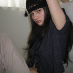 GNOHNOEY [2nd] Ruffle Lace Blouse (Check)