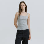HACER Stripe Henri Neck Sleeveless (2color)