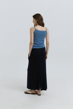 HACER Stripe Henri Neck Sleeveless (2color)