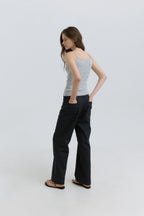 HACER Stripe Henri Neck Sleeveless (2color)