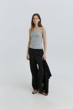 HACER Stripe Henri Neck Sleeveless (2color)