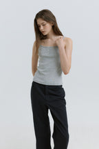 HACER Stripe Henri Neck Sleeveless (2color)