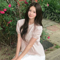 NONLOCAL Ellie Lace Pintuck Blouse - Light Pink