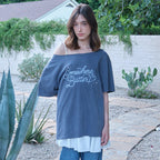 SOMEWHEREBUTTER [5th] Glitter Pigment Top - Charcoal