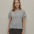 BEMUSE MANSION Waving wrinkle top - Blue grey