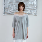 FUN FROM FUN Lace v-neck Half Sleeve, Grey