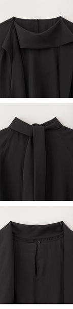 EAAH CERA SCARF BLOUSE (BLACK)