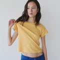 YEARNING ESSENTIAL RIB SLIM TEE, YELLOW