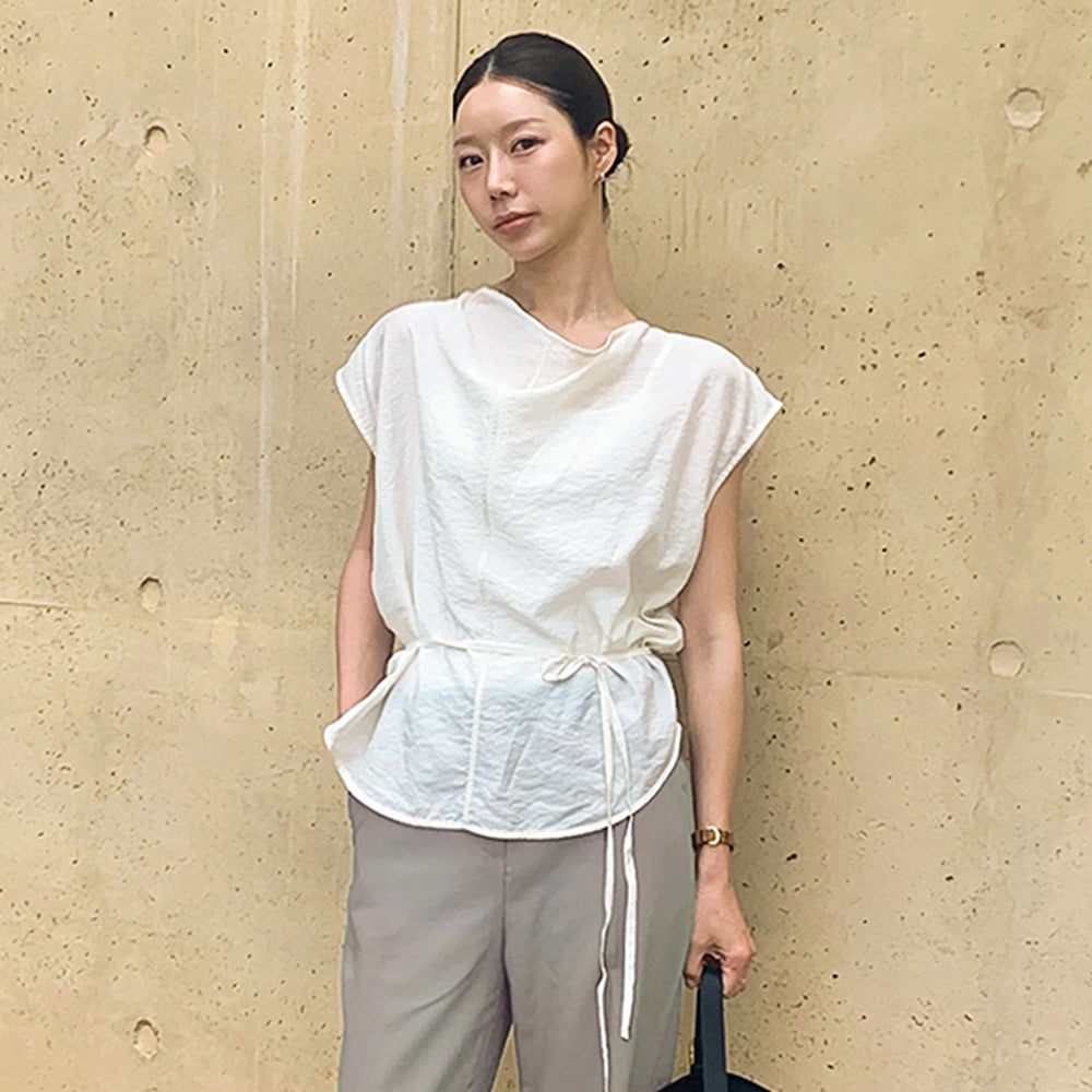 Siyazu SITP5280 Fluid Cowl Blouse_Cream