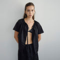 TOLO Gathered Neck Blouse(Black)