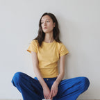 YEARNING ESSENTIAL RIB SLIM TEE, YELLOW