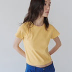 YEARNING ESSENTIAL RIB SLIM TEE, YELLOW