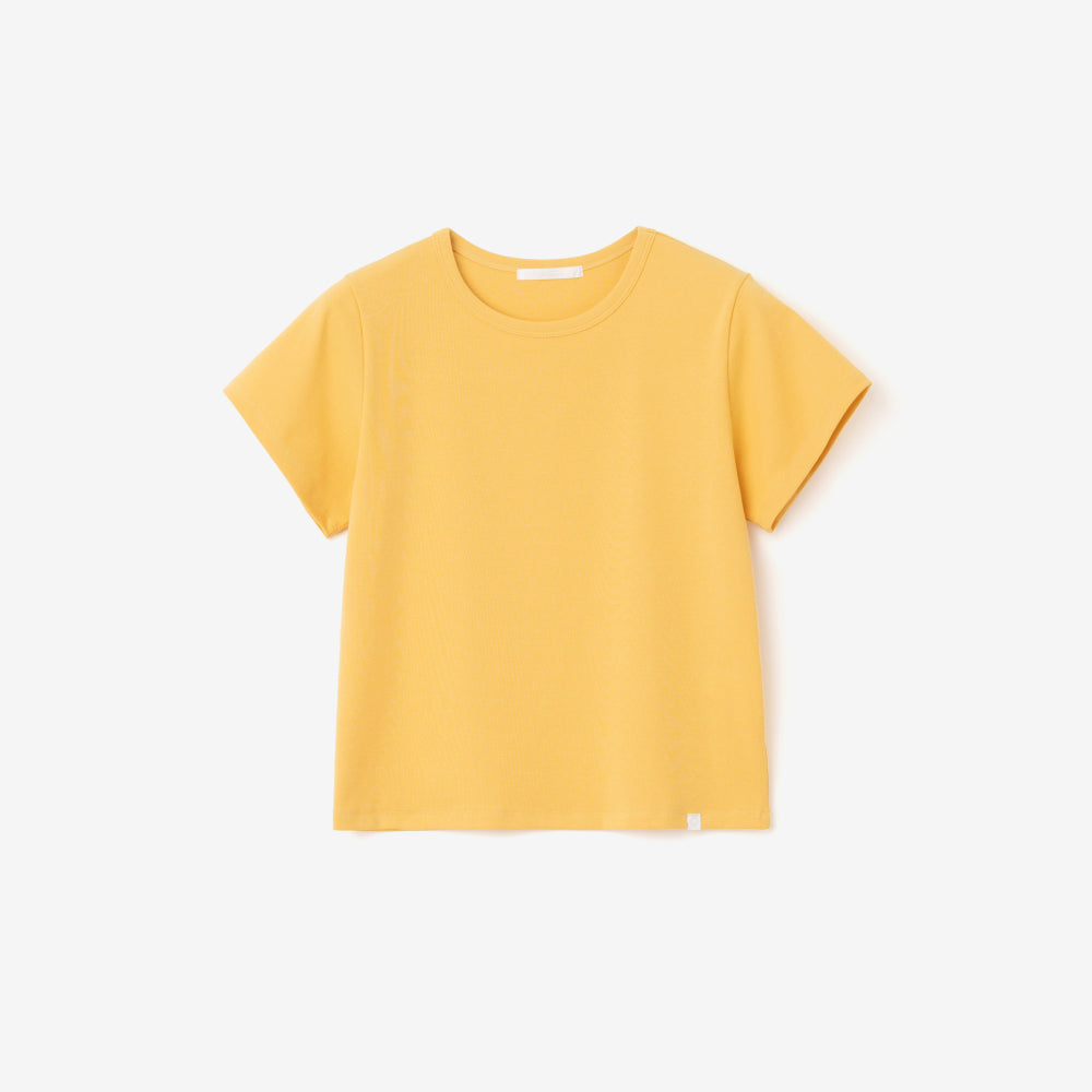YEARNING ESSENTIAL RIB SLIM TEE, YELLOW