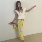 GREET [3rd] Raven V Balloon Blouse_ Raven Blouse_Ivory