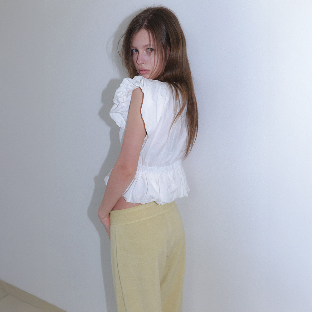 GREET [3rd] Raven V Balloon Blouse_ Raven Blouse_Ivory