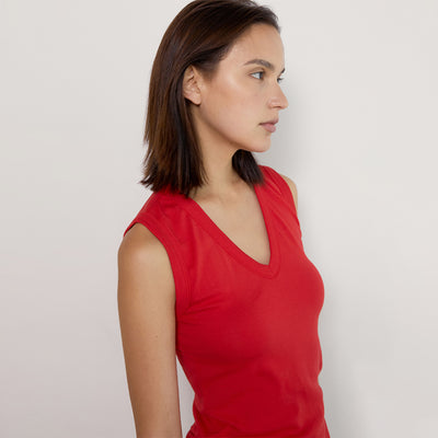 Wena V Neck Sleeveless (Red)