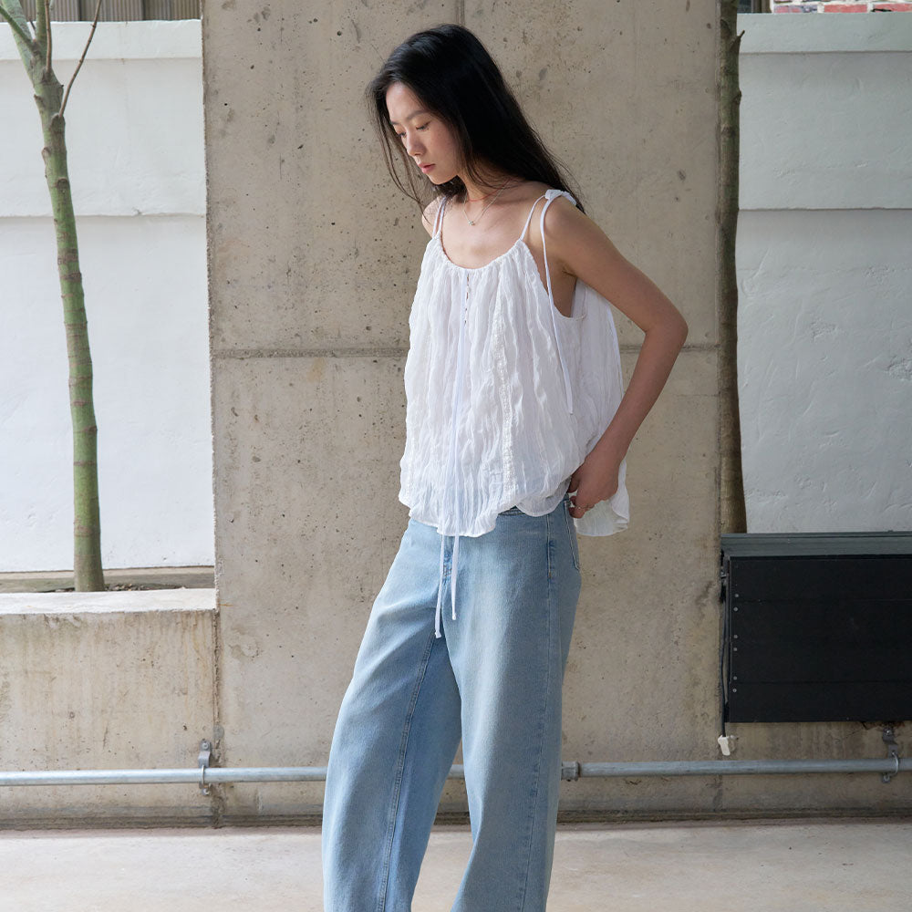 MORCEAU par MORCEAU [RE-ORDER] Wrinkled Lace Blouse_IVORY