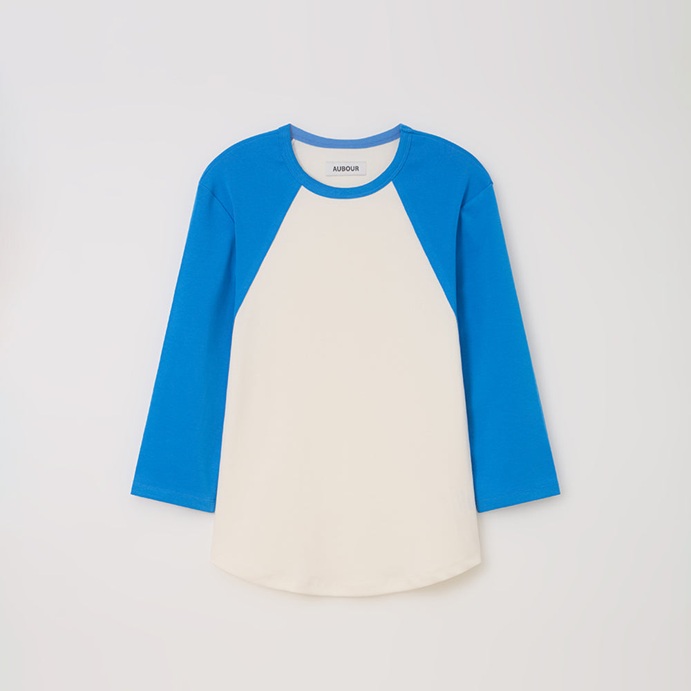 AUBOUR raw raglan t-shirt (blue)