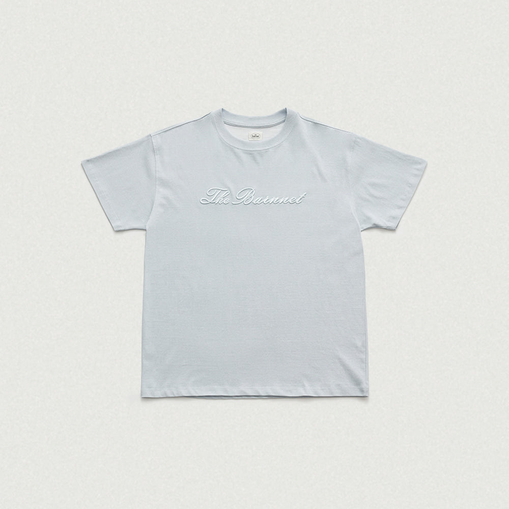 THE BARNNET Benny Script Logo T-shirt_Light Blue