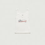 THE BARNNET Lois Ribbed Logo Tank Top_White