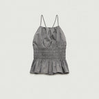 THE BARNNET Eddy Check Halter Neck Blouse_Grey