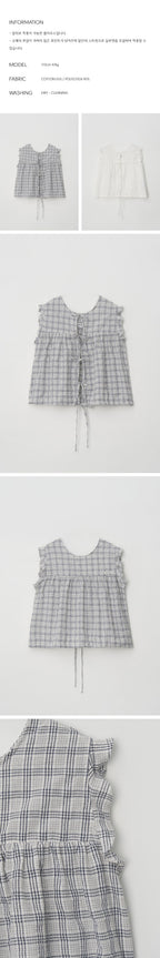 BRENDA BRENDEN SEOUL two way string blouse - check