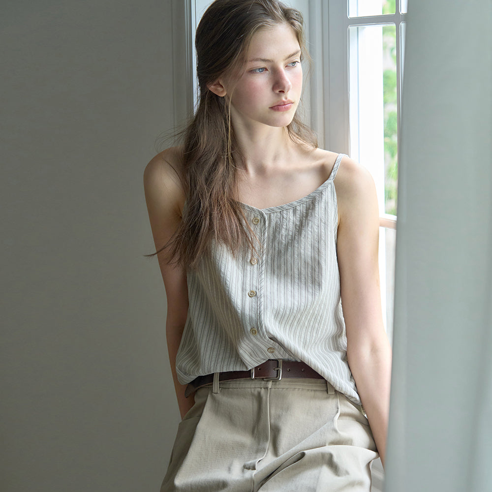 NILBY P [Jeongmin, Yeeun PICK] Two-way banding sleeveless vest Beige/ST [N6MBL05]