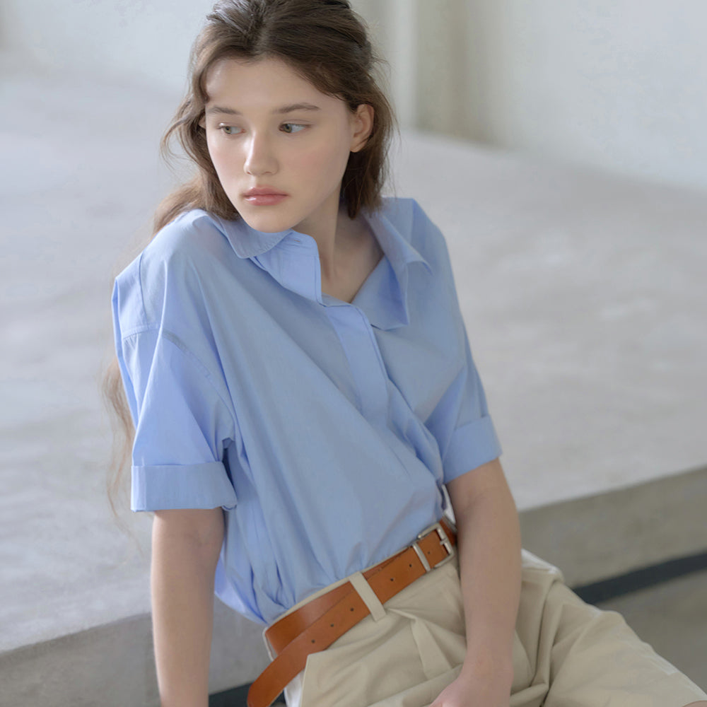 NILBY P Summer classic hidden shirt Blue [N6MBL01]