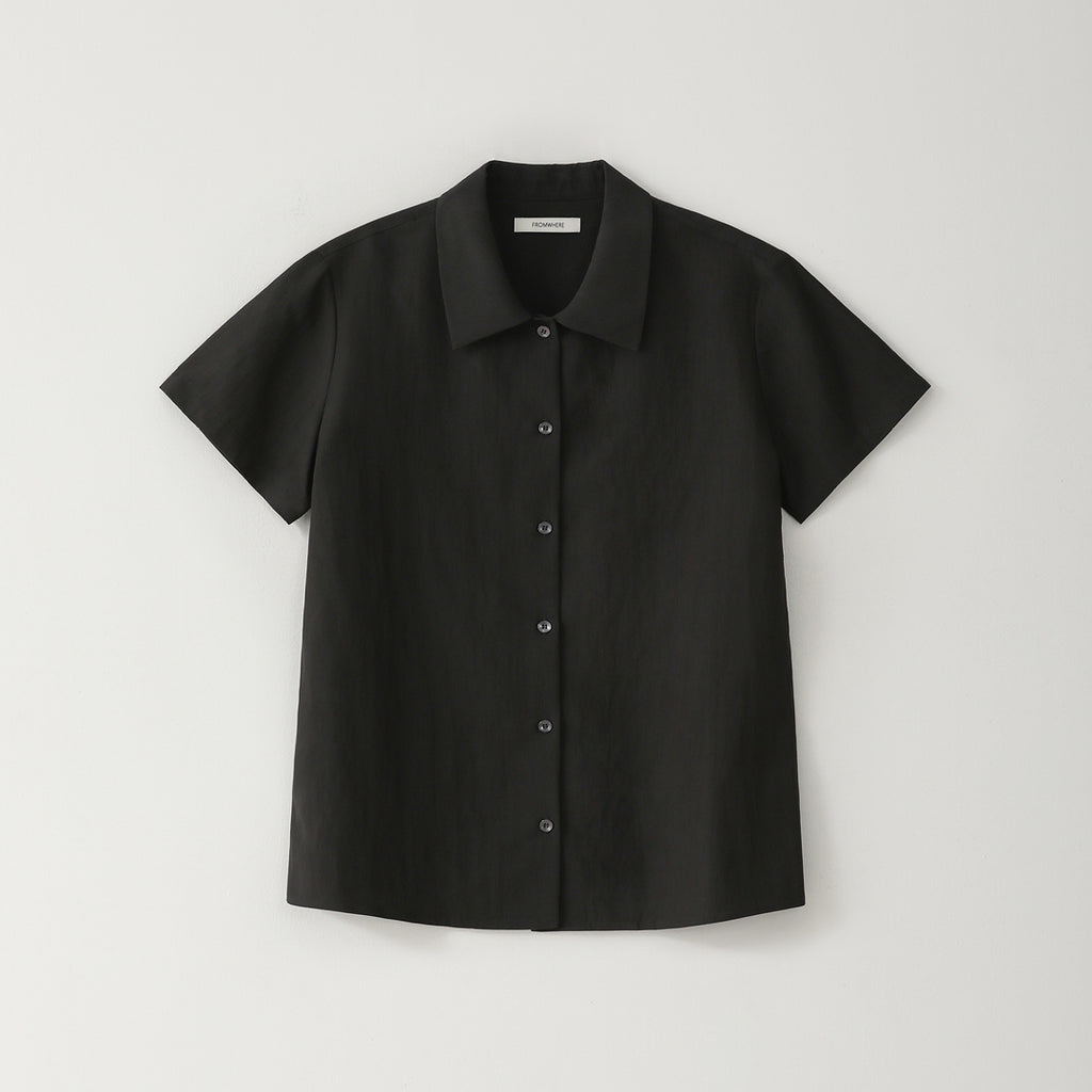 Fromwhere Short sleeve collar shirt D/Charcoal