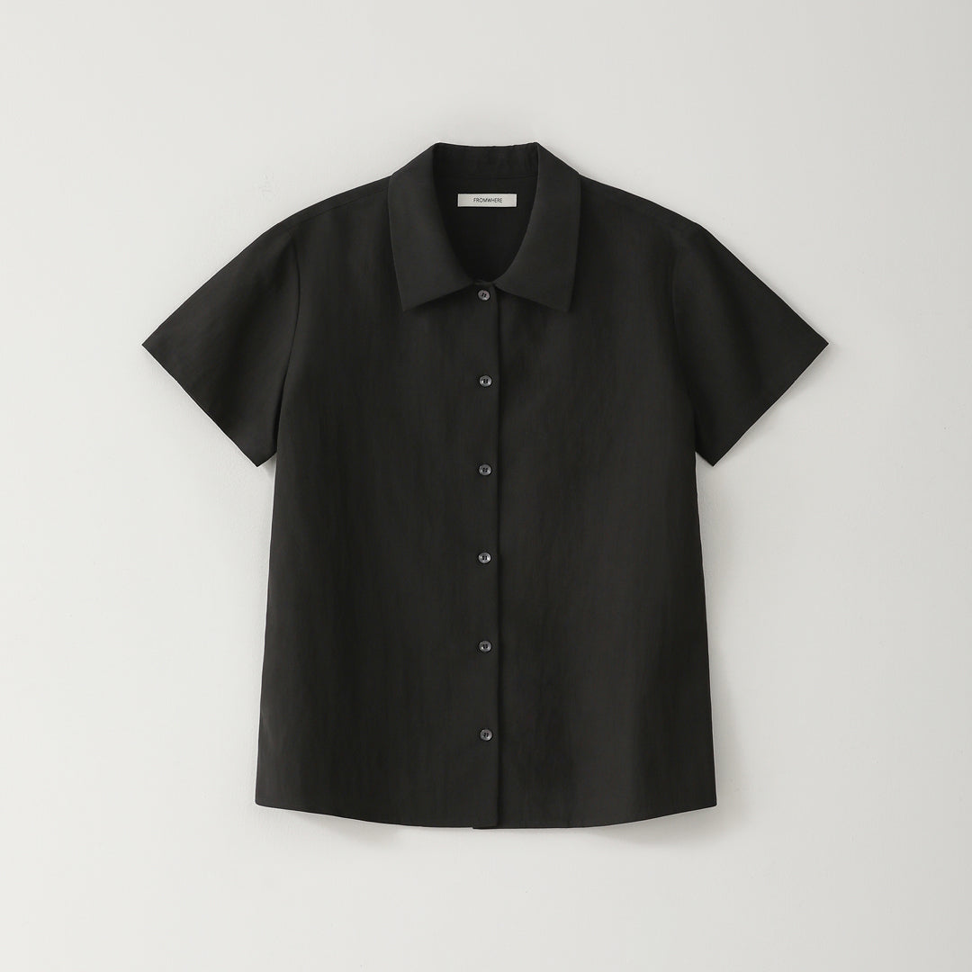 Fromwhere Short sleeve collar shirt D/Charcoal