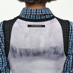 ADSB ANDERSSON BELL WET-PRINTED SLEEVELESS T- SHIRT atb1555w(WHITE/BLACK)