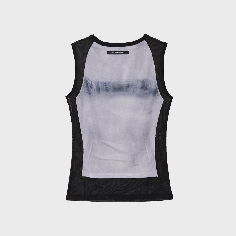 ADSB ANDERSSON BELL WET-PRINTED SLEEVELESS T- SHIRT atb1555w(WHITE/BLACK)